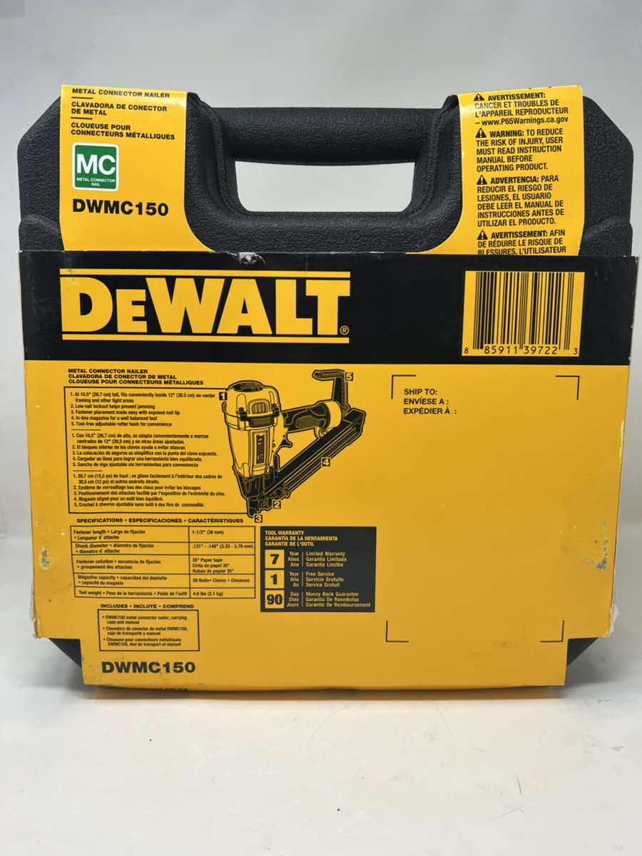 DEWALT 35Deg. 11/2 in. Paper Collated Metal Connector Nailer DWMC150
