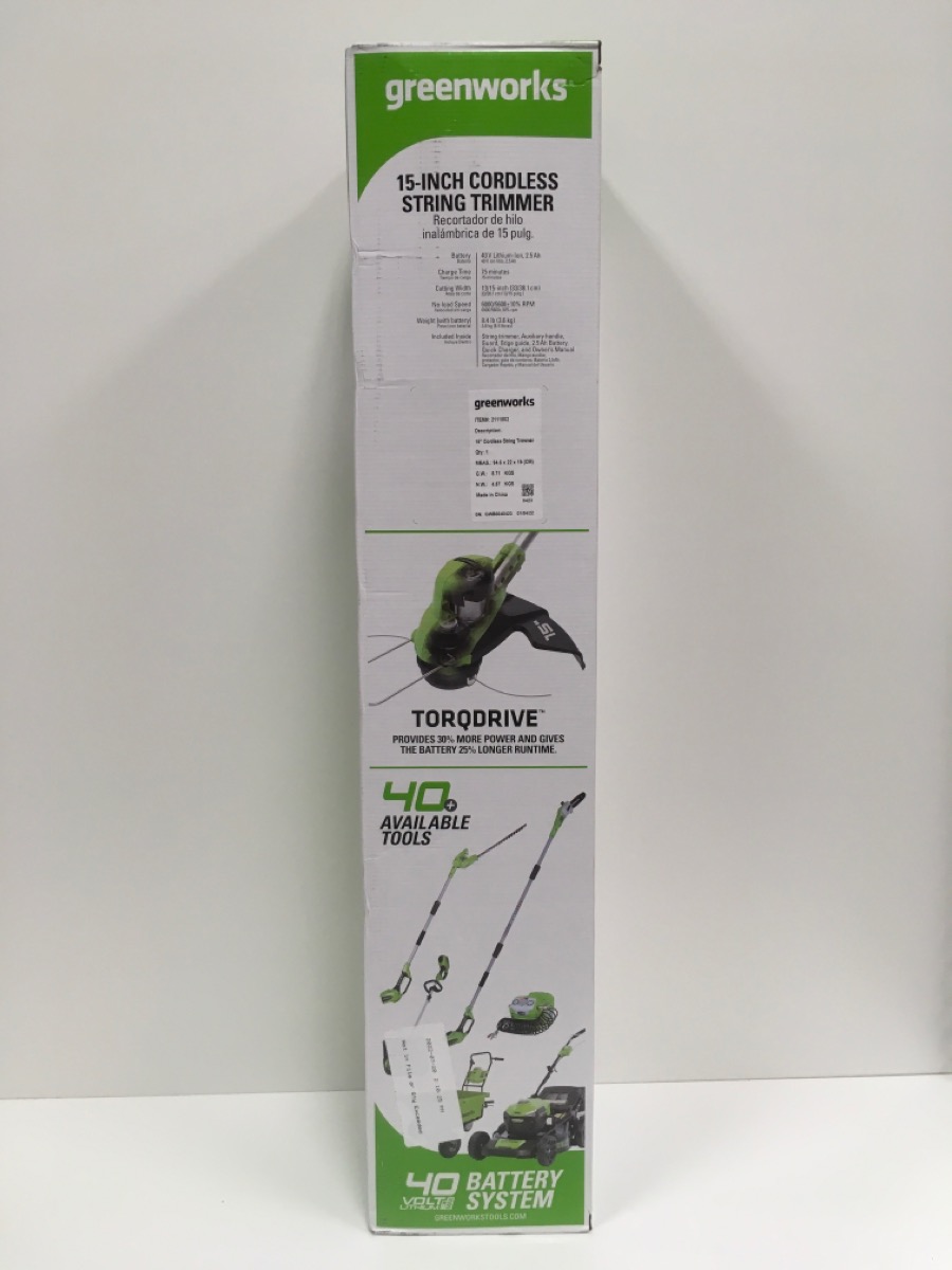 GREENWORKS CORDLESS 15INCH LAWN TRIMMER (STF307) Good Pawn 1