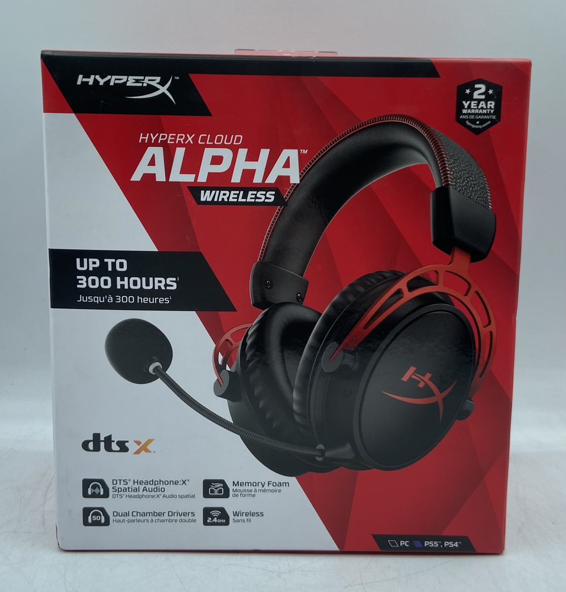 HYPERX - CLOUD ALPHA WIRELESS DTS-X GAMING HEADSET FOR PC, PS5, PS4 ...