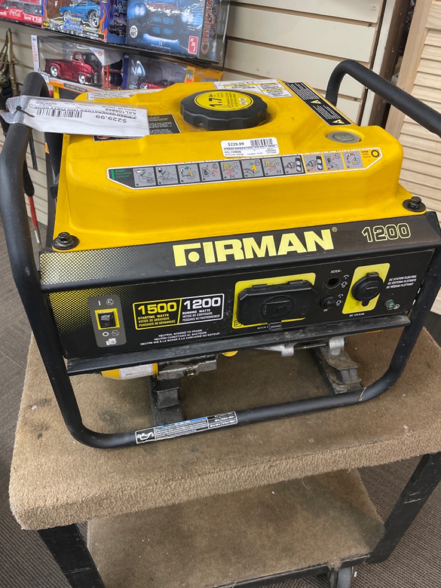 FIRMAN 1200/1500 WATT GENERATOR MODEL P01202 Very Good | Buya