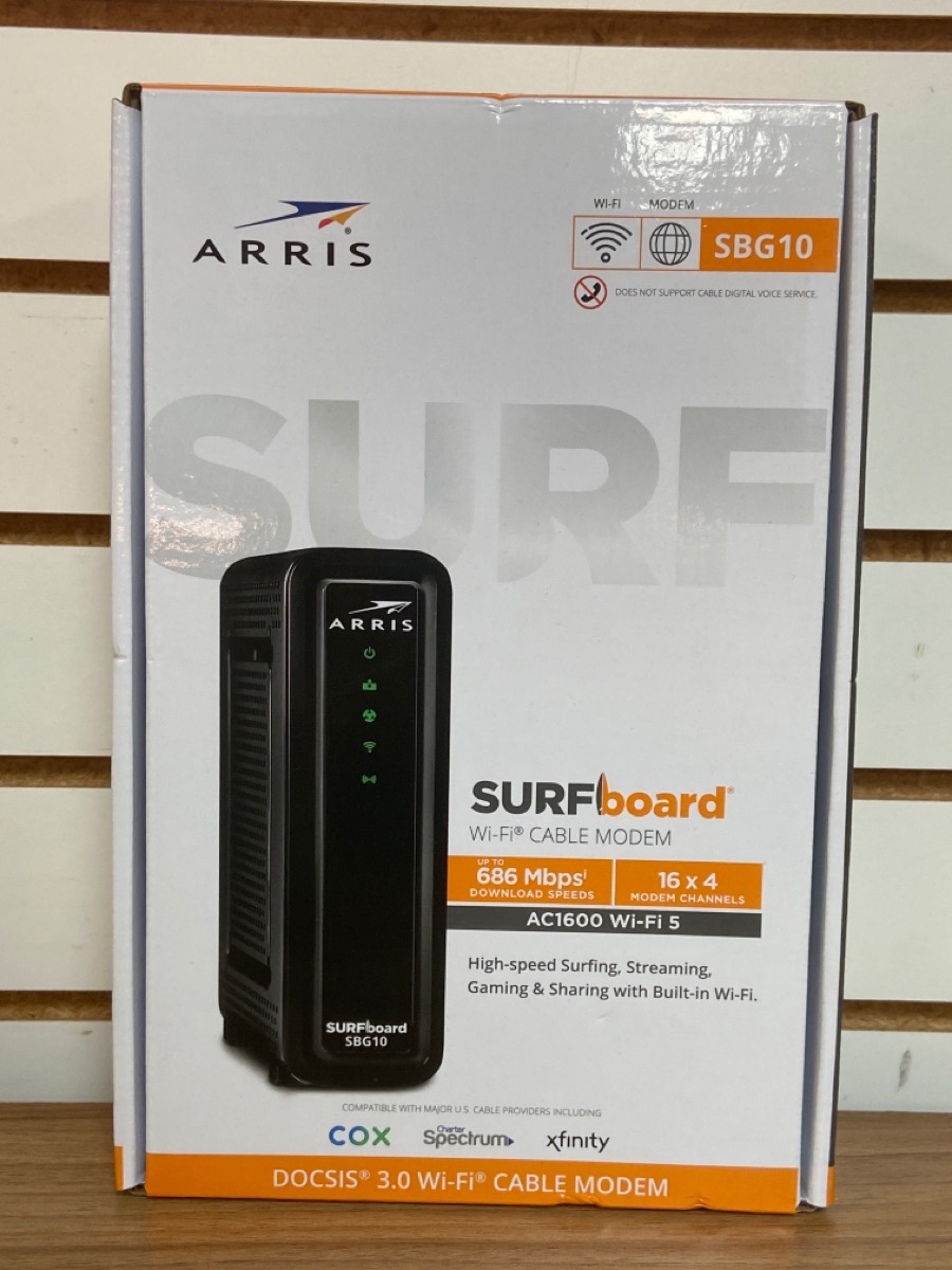 ARRIS SBG10 SURFboard® DOCSIS® 3.0 Cable Modem & Wi-Fi® Router Brand ...