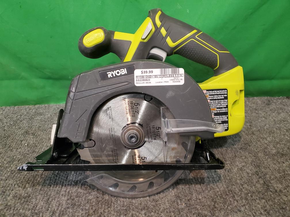 RYOBI ONE+ 18V CORDLESS 5.5 IN. CIRCULAR SAW (TOOL & BATTERY ONLY) Very