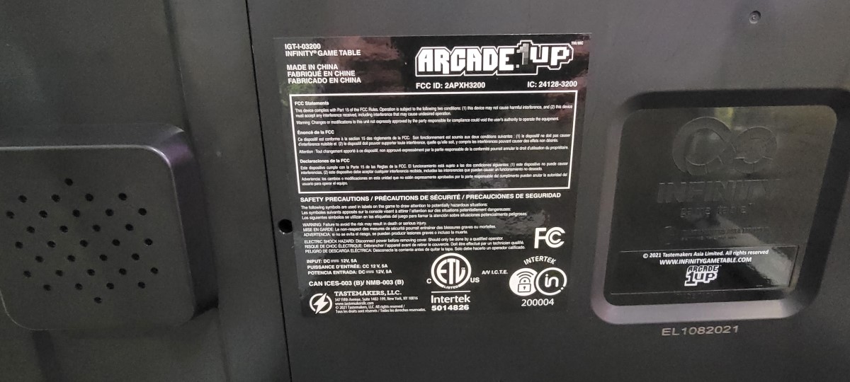 Arcade1up 32" Screen Infinity Game Table in Black Like New Buya