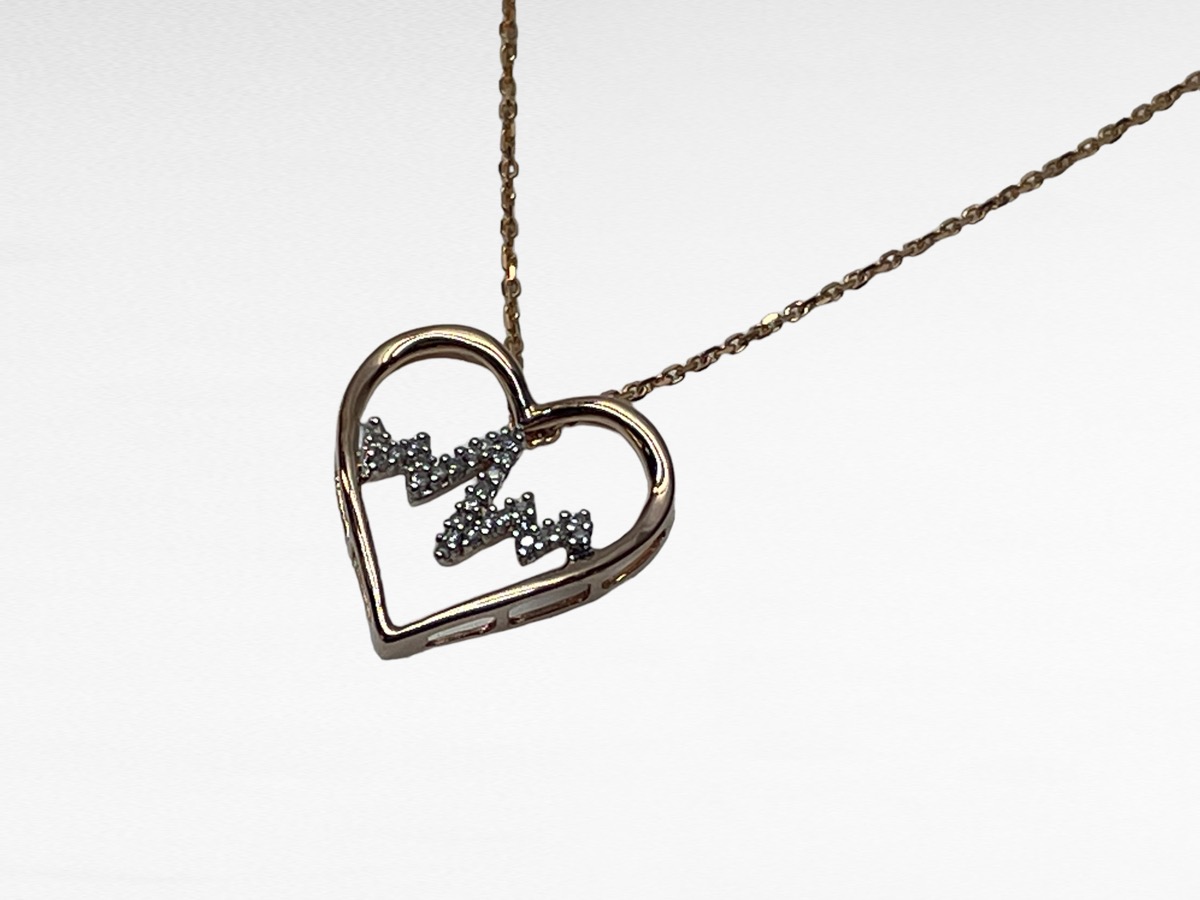 18" Diamond Heart Necklace .15 Carat T.W. 10K Rose Gold 3.2g Preowned