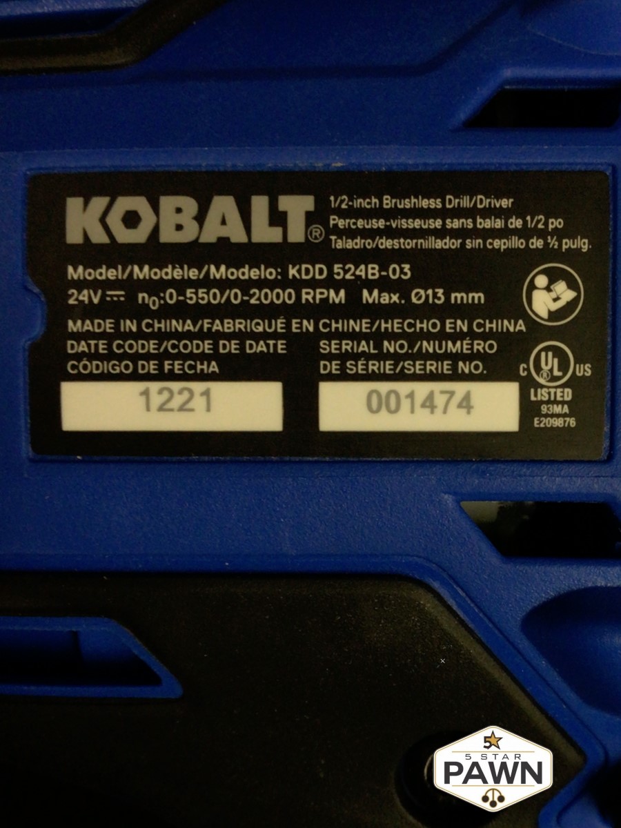 Kobalt KDD 524B03 24V MAX 1/2" Brushless Drill Driver (TOOL ONLY) LIKE