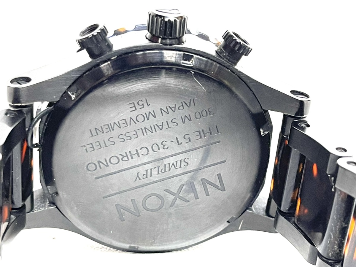 Nixon 5130 Chrono Matte Black/Dark Tortoise Men's Watch! Good