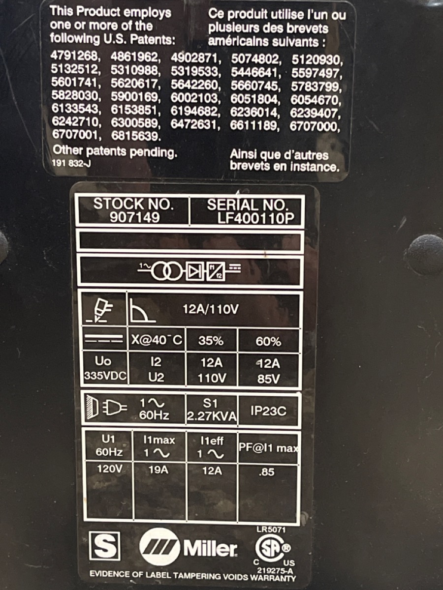 MILLER SPECTRUM 125C PLASMA CUTTER, 907149 *local pickup only*(aee