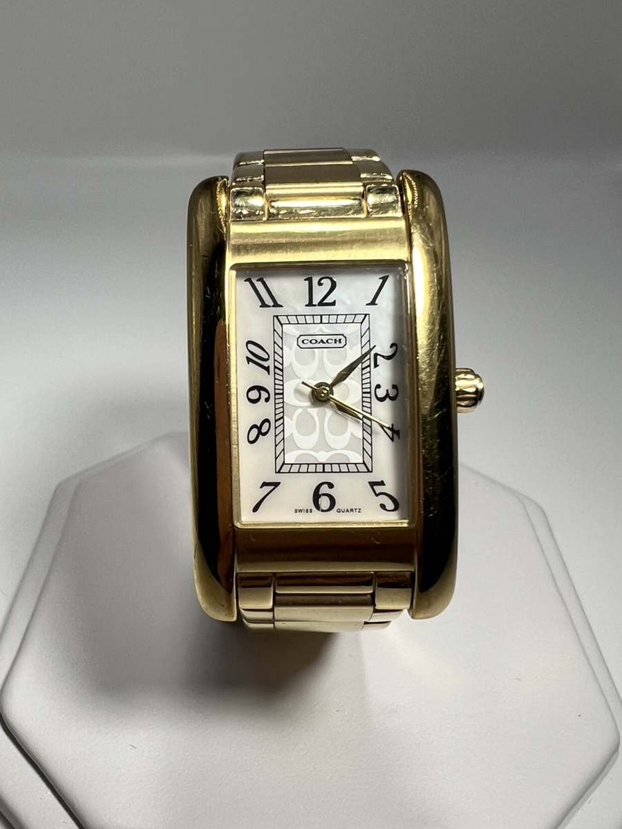 Coach Lady's Watch Gold-tone Rectangle Face Very Good | Carson Jewelry ...