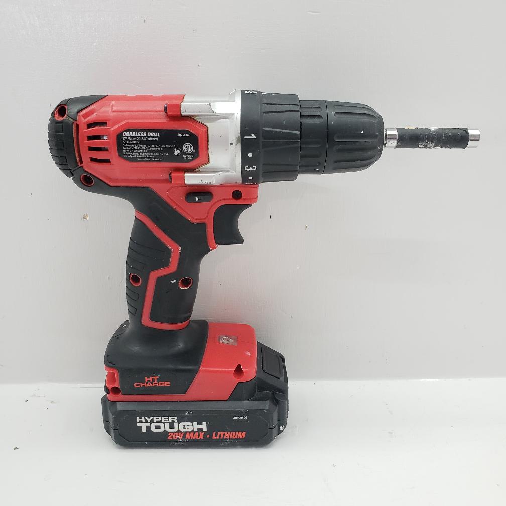 Hyper Tough AQ75034G 20 Volt Max 3/8" Cordless Electric Drill w