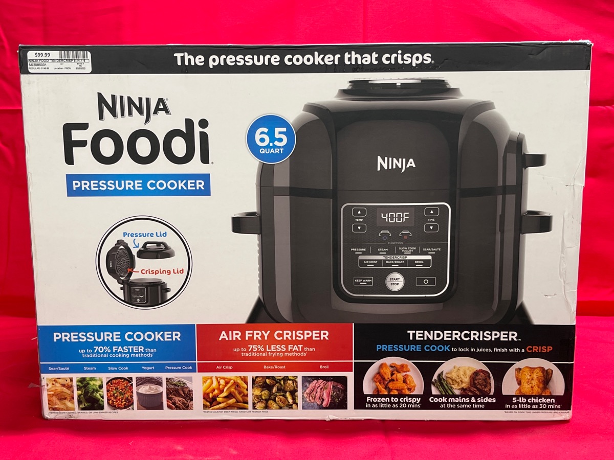 Ninja Foodi TenderCrisp 8in1 6.5Quart Pressure Cooker, Black OP300