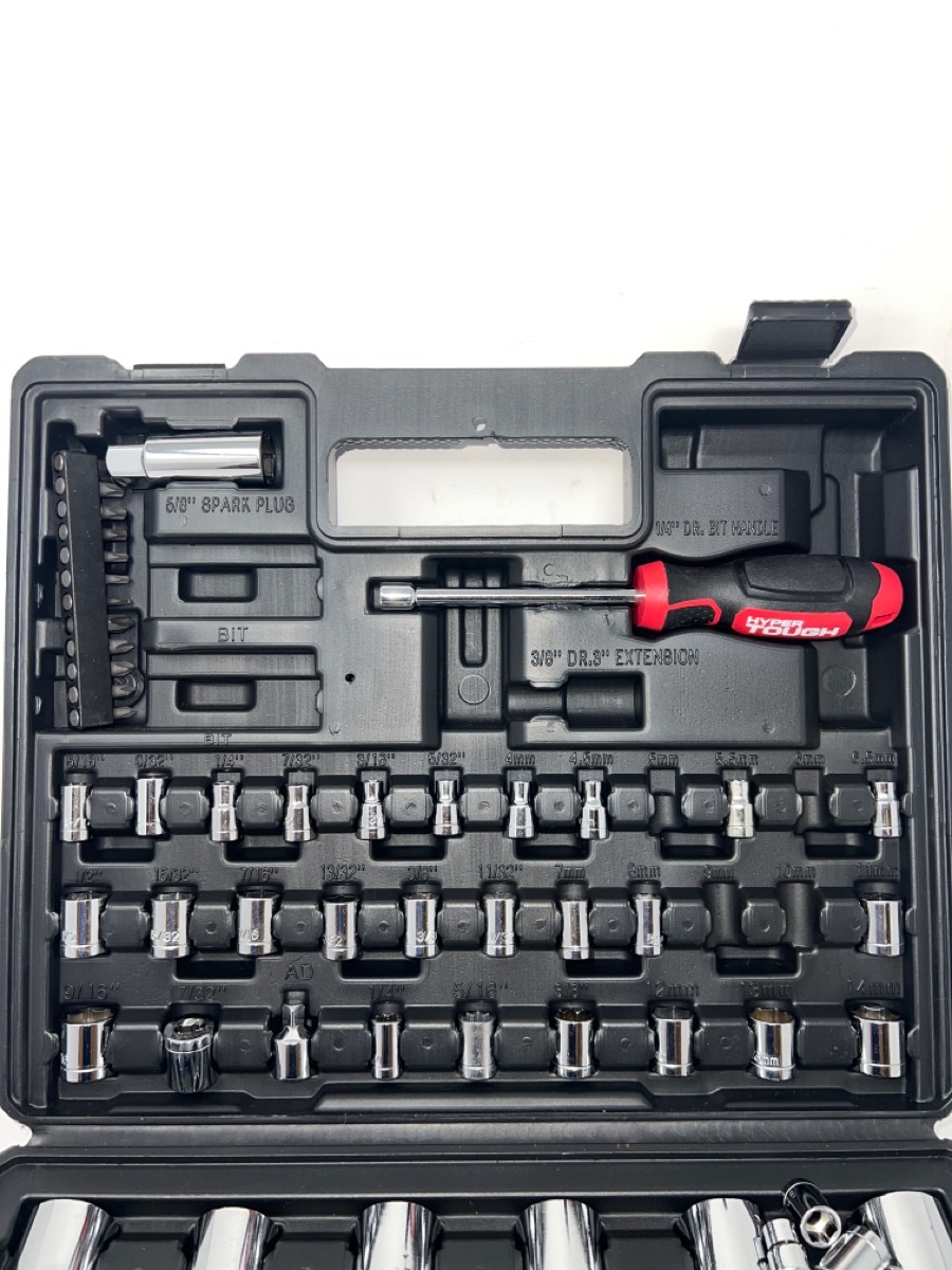 HYPER TOUGH 107 PIECE SOCKET SET (LJLK) Like New Buya