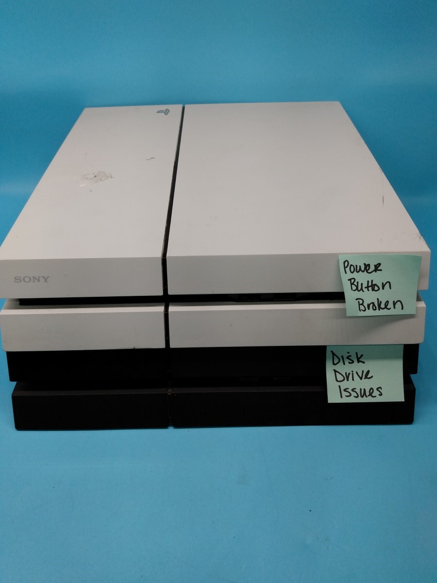 LOT OF 2 PS4'S FOR PARTS/REPAIR. CONSOLES ONLY. For parts or not