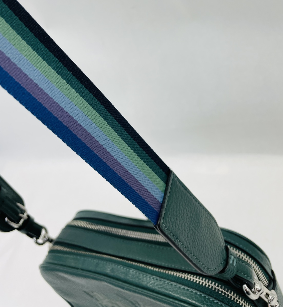 Coach Leather Jes Double Zip Messenger Crossbody Bag 75818 Military