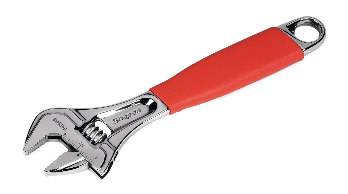 Snapon Tools Red 12" Soft Grip Flank Drive Plus Adjustable Wrench