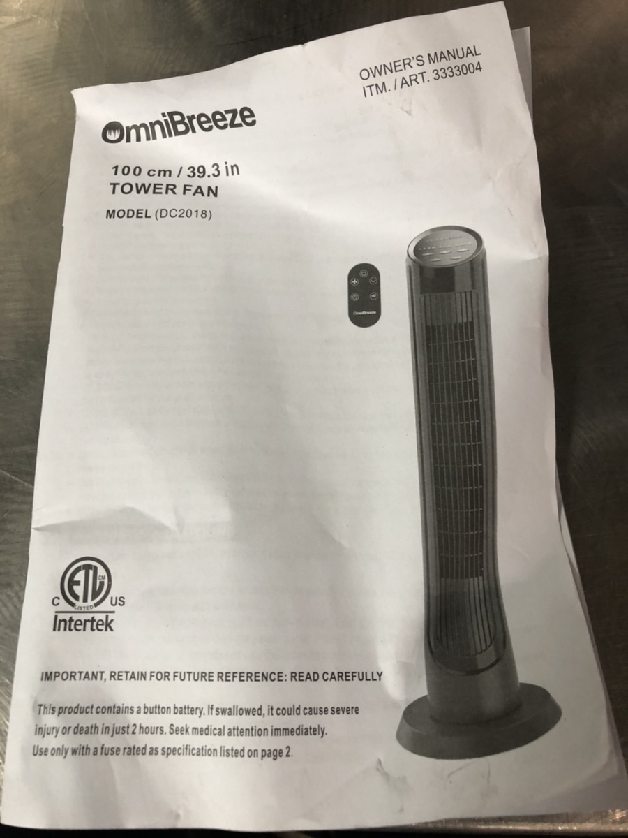 OMNIBREEZE TOWER FAN Very Good Buya