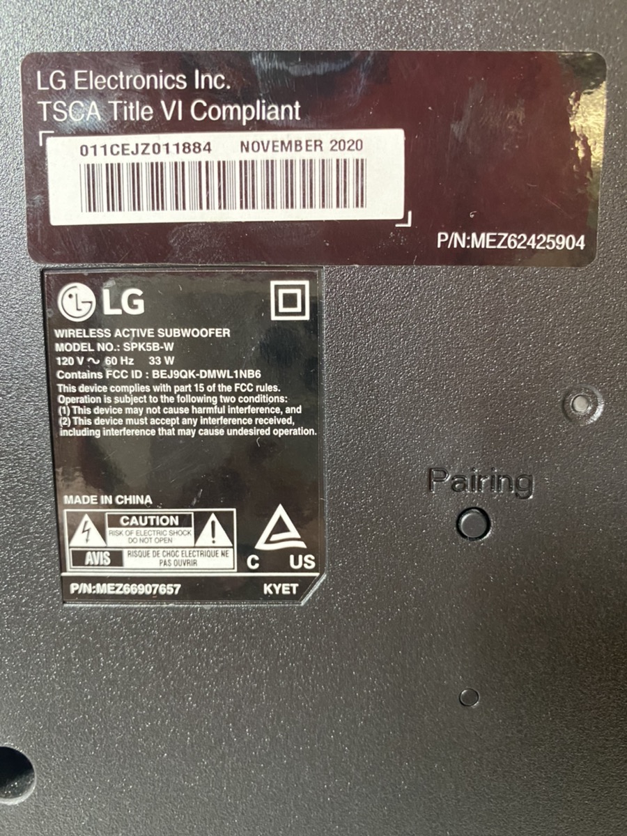LG SKM5Y Sound Bar And Subwoofer With remote Good Capitol City Pawn