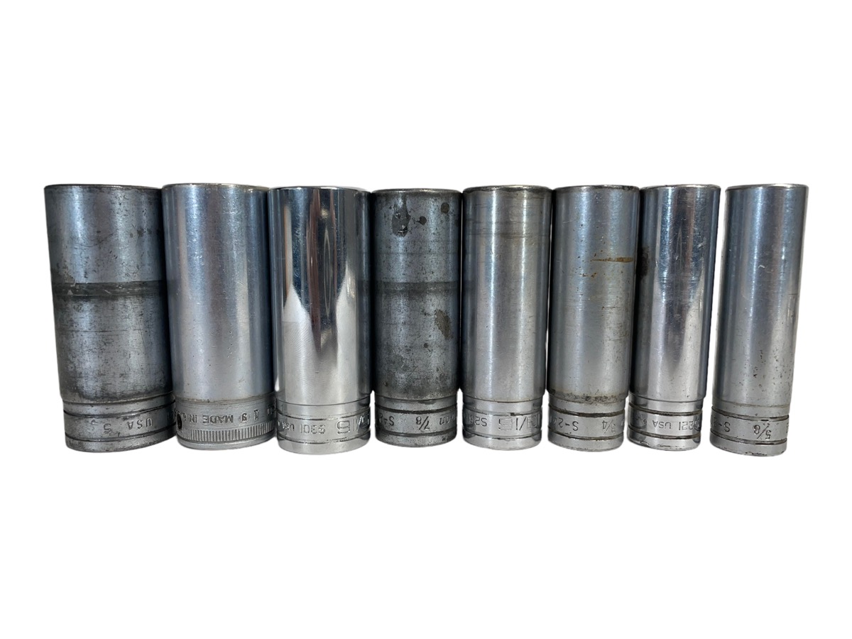 Snapon 1/2" Drive DeepWell 8Piece Socket Set 12Pt, 5/8" 11/16