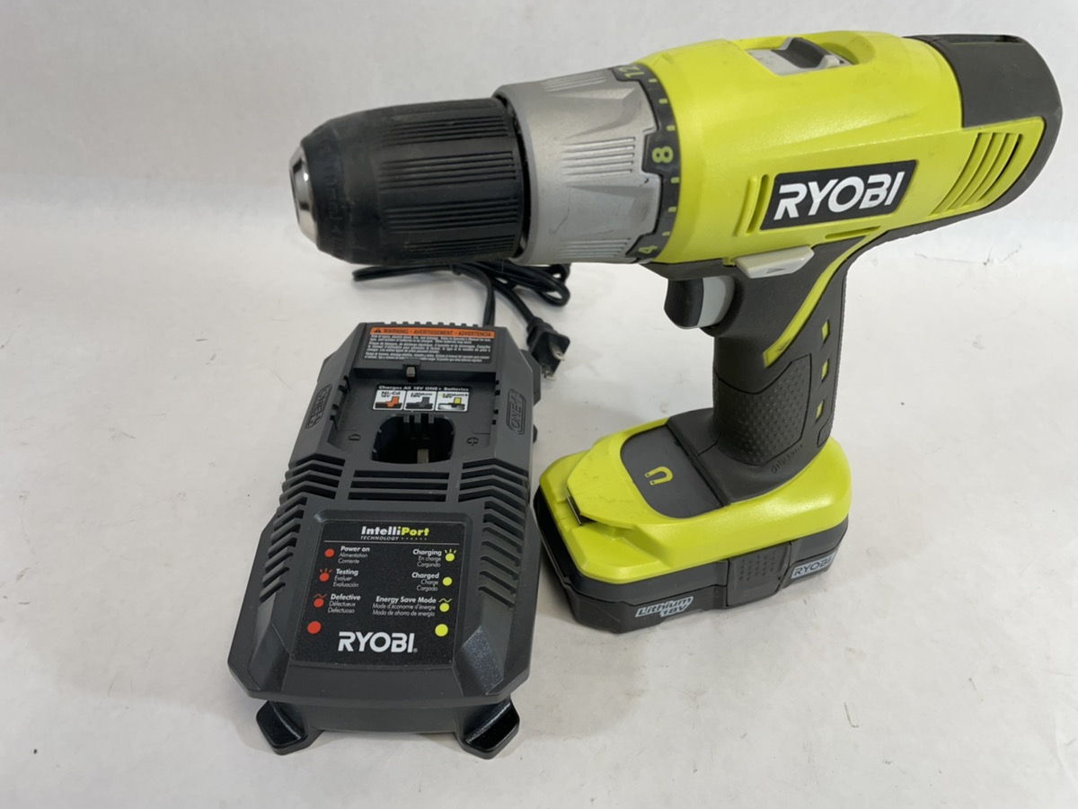 RYOBI P817 18V 1/2" Cordless Drill Kit W/Battery/Charger Very Good