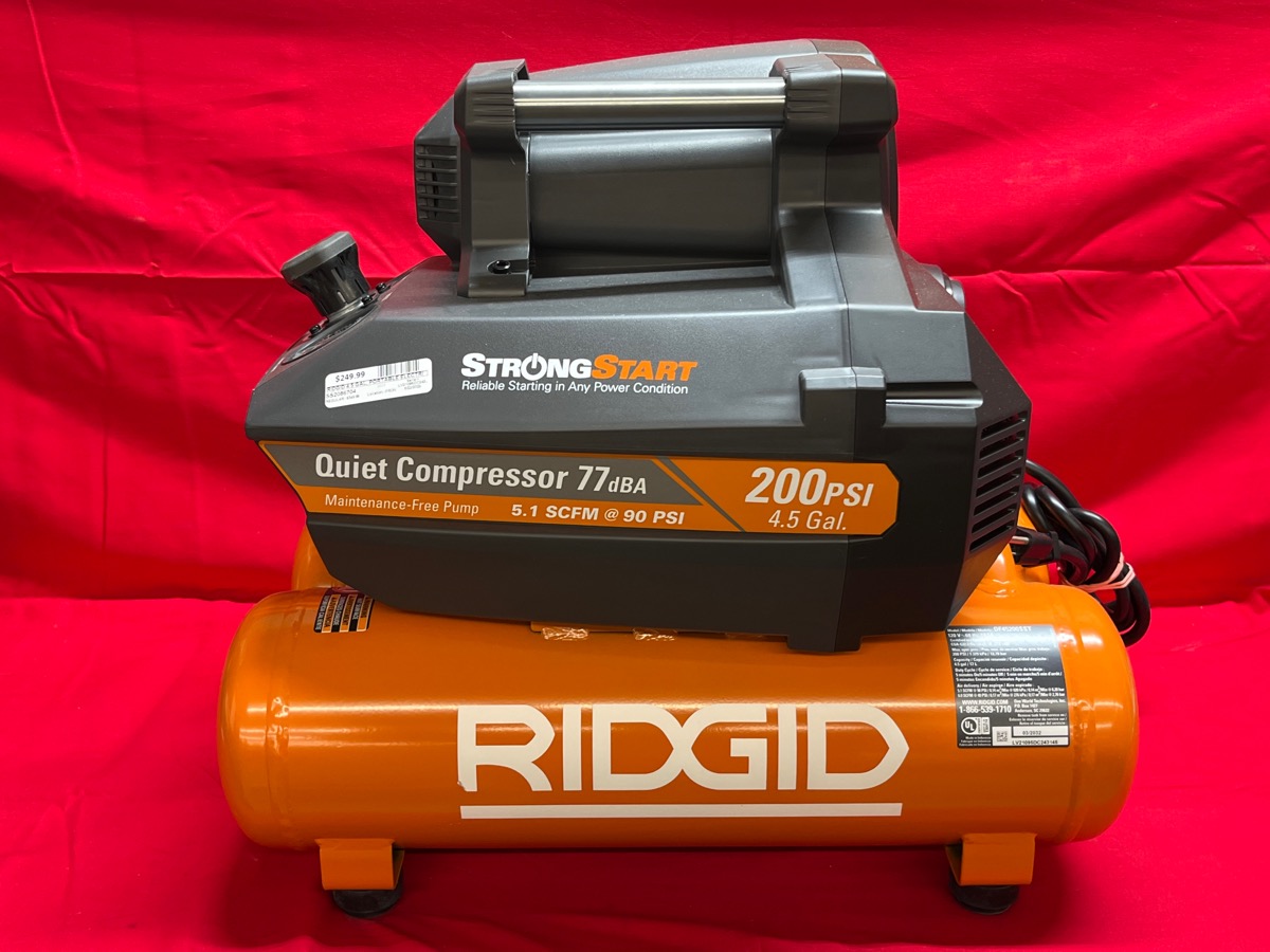 Ridgid 4.5 Gal. Portable Electric Quiet Air Compressor Like New