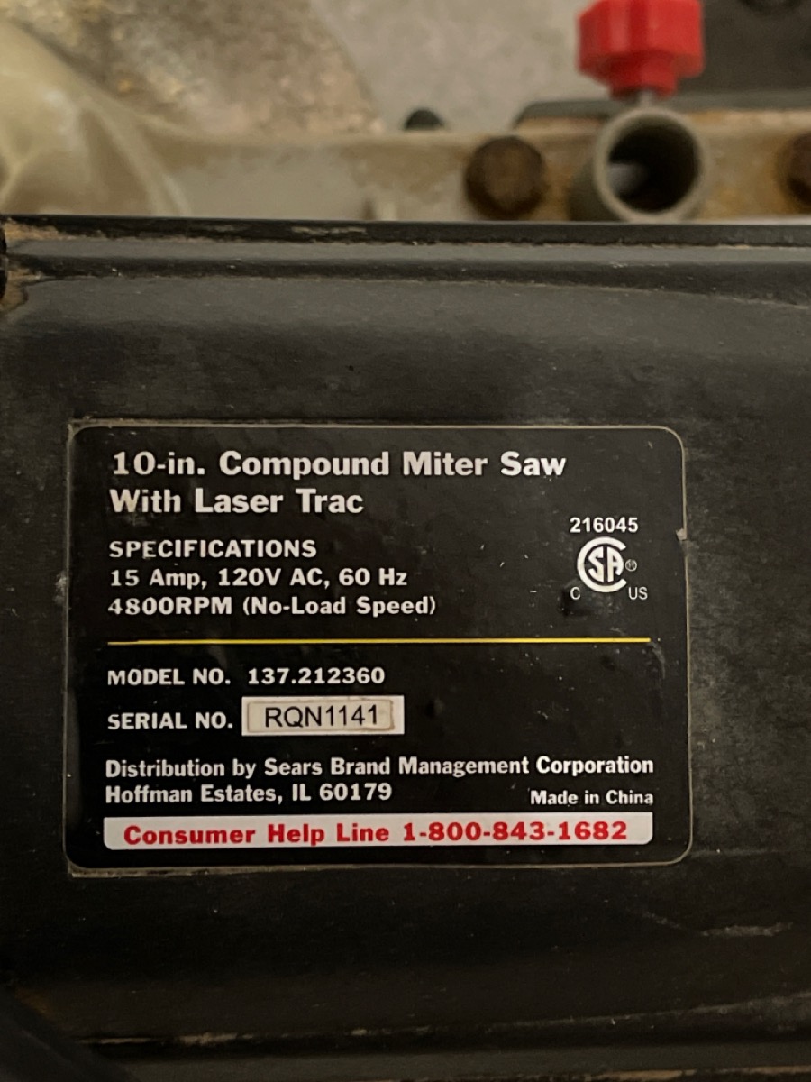 CRAFTSMAN 137.212360 10" CORDED MITER SAW Very Good Buya