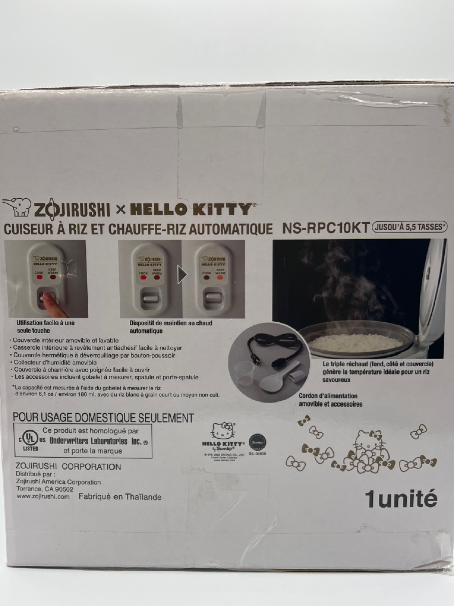 Zojirushi Hello Kitty NSRPC10KTWA Automatic Rice Cooker & Warmer 5.5