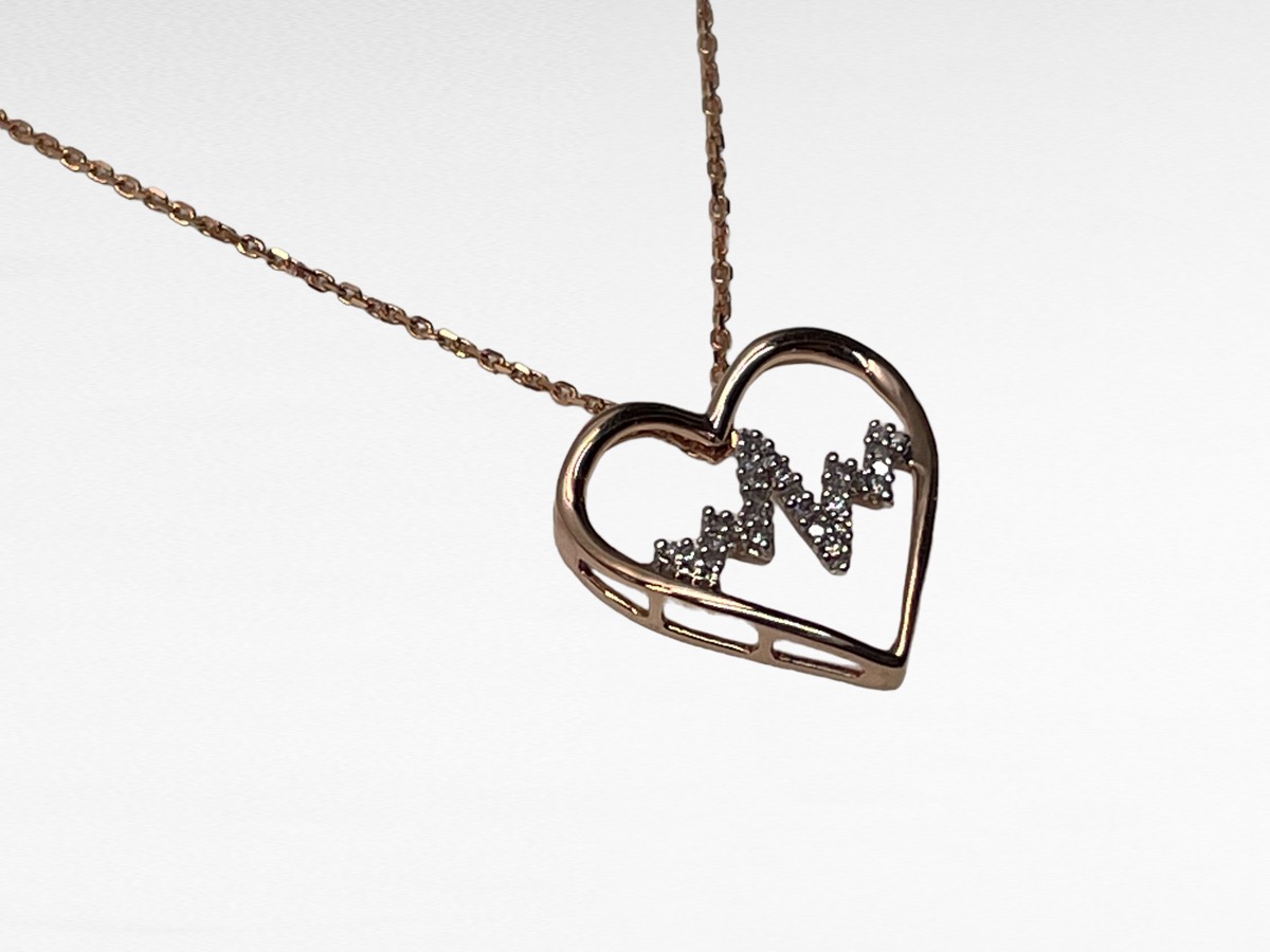 18" Diamond Heart Necklace .15 Carat T.W. 10K Rose Gold 3.2g Preowned