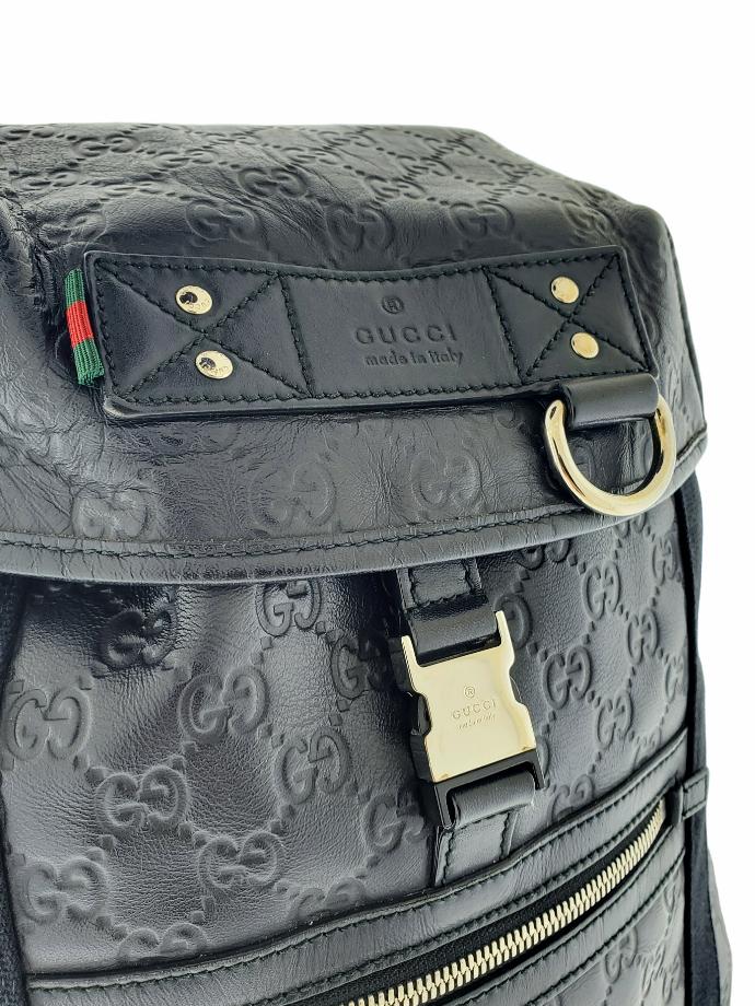 GUCCI Calfskin Guccissima Backpack Black Very Good | Buya