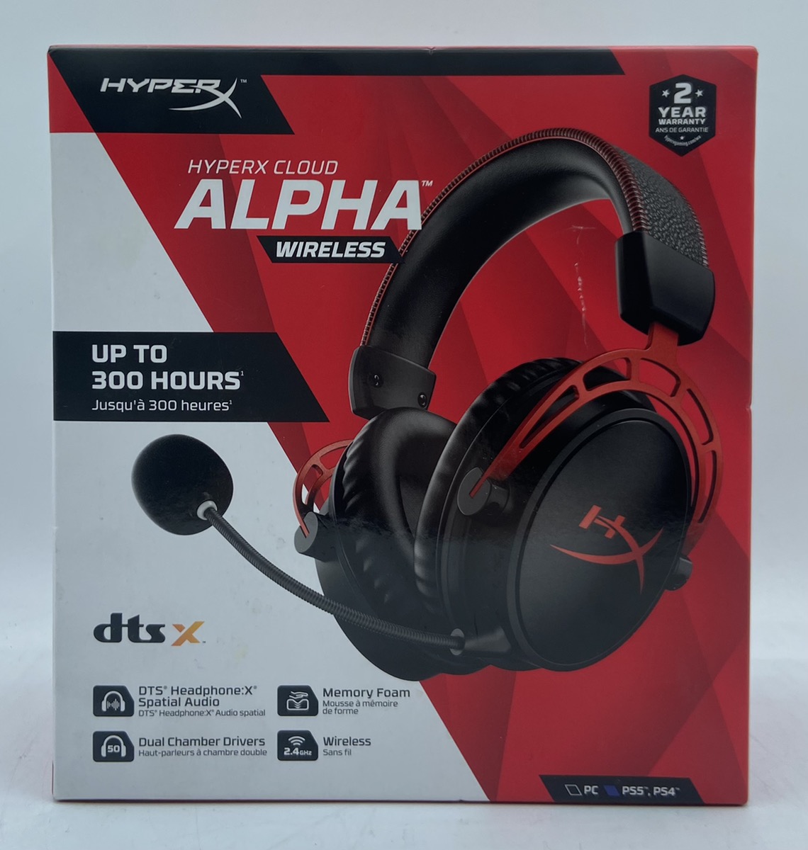 HYPERX CLOUD ALPHA WIRELESS DTS GAMING HEADSET HX-HSCA-RD/AS - BLACK ...