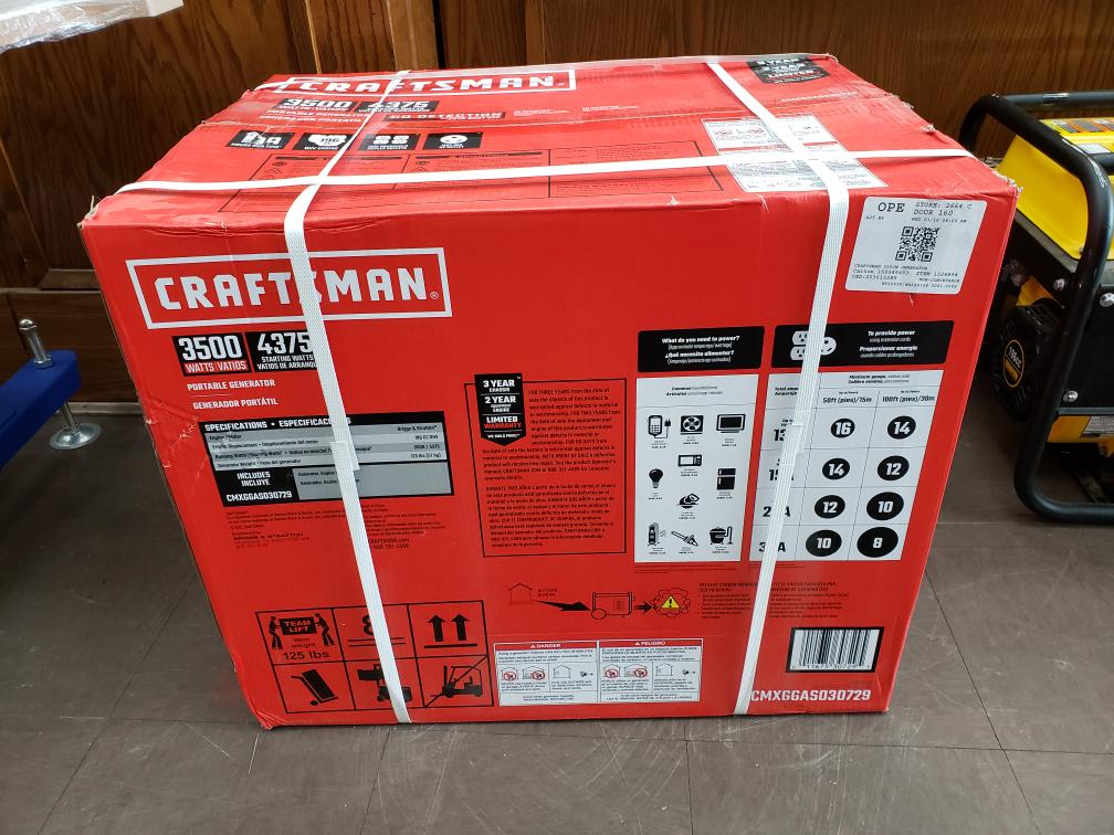 CRAFTSMAN 3500WATT GASOLINE GENERATOR CMXGGAS030729 PICKUP ONLY Brand