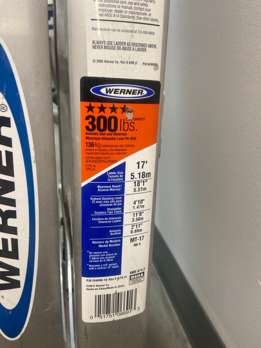WERNER LADDER MT17 Like New Pawn 1 Spokane WA