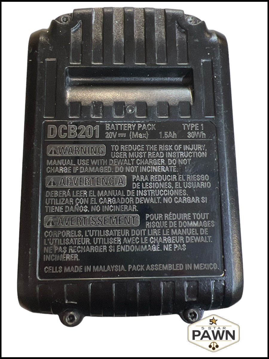 Dewalt DCB201 20Volt Max LithiumIon Compact Power Tool Battery Pack 1