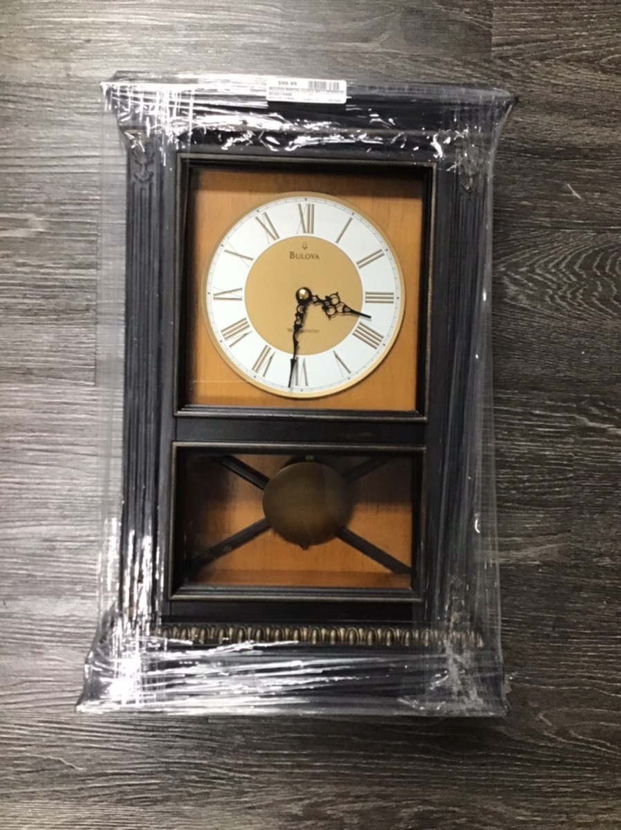 BULOVA WESTMINSTER PENDULUM WALL/MANTEL CLOCK BATTERY OPERATED Like New