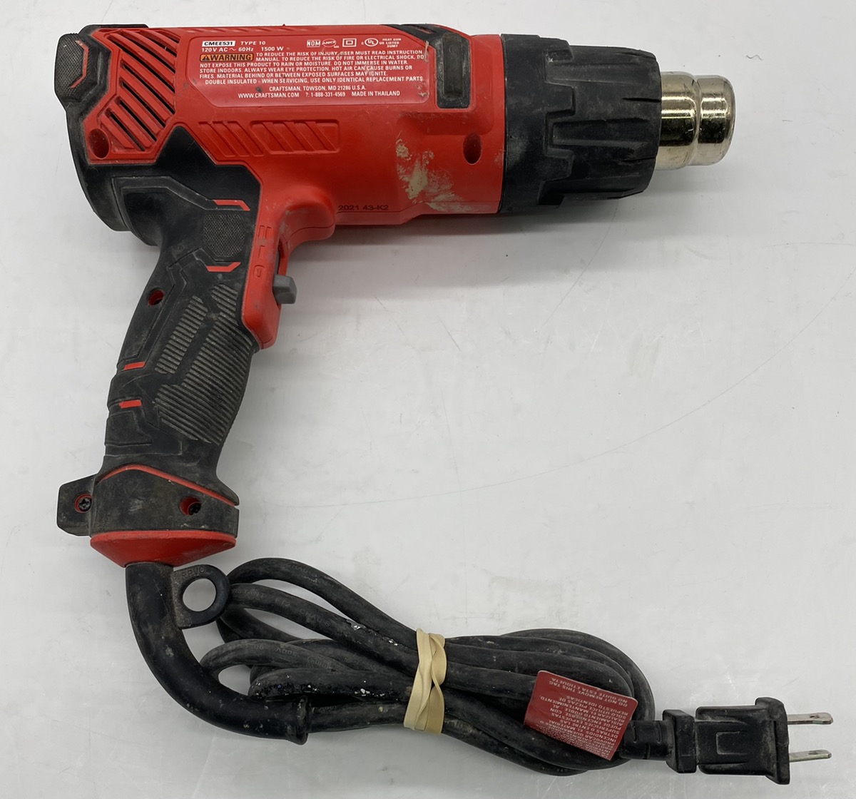 Craftsman CMEE531 CordedElectric Heat Gun Adjustable 1500w Good Buya