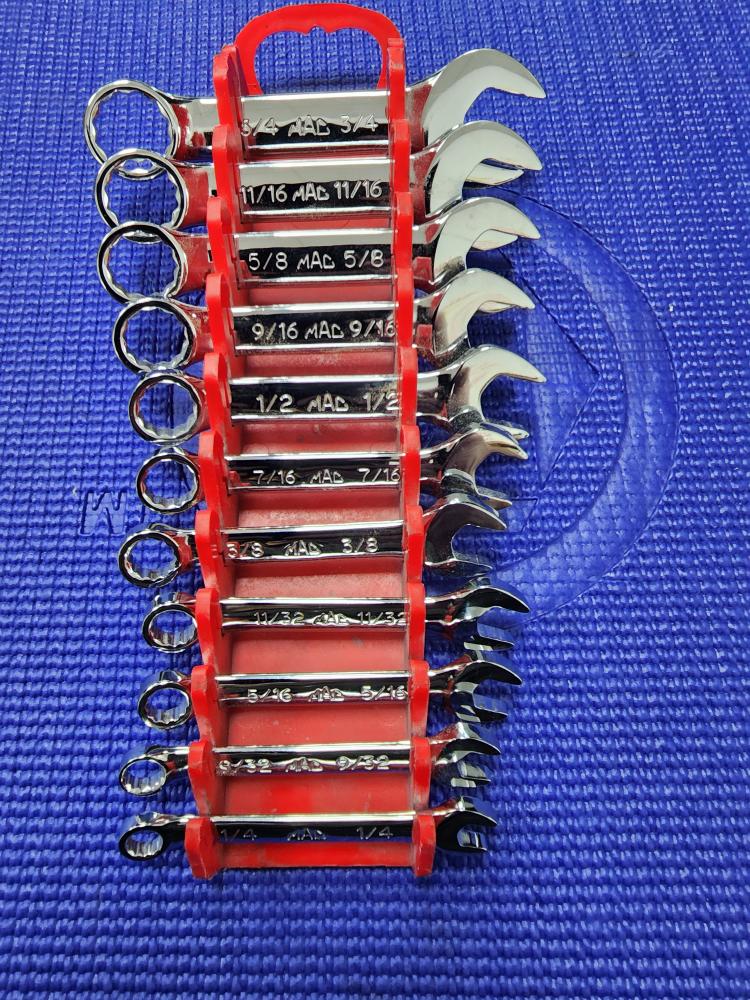 *AWESOME SET* MAC TOOLS SXS112PTR 11PC STUBBY WRENCH SET Very Good Buya
