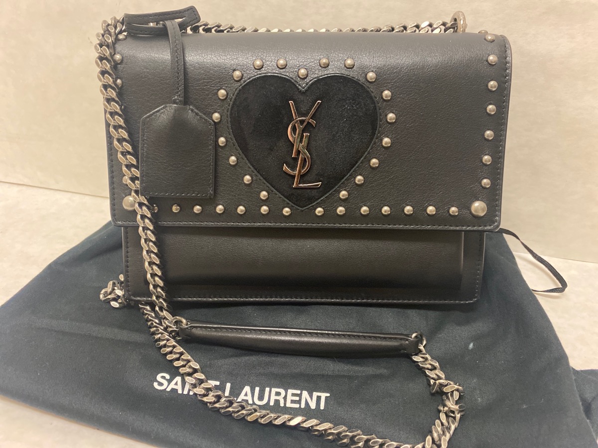 YSL HeartDetail Studded Crossbody Bag. Good Capital Pawn Salem OR