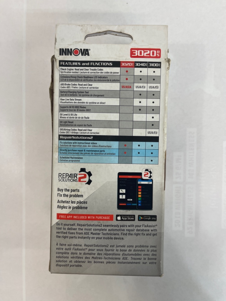 INNOVA 3020RS FIXASSIST RS CODE SCANNER (ml) Very Good Buya