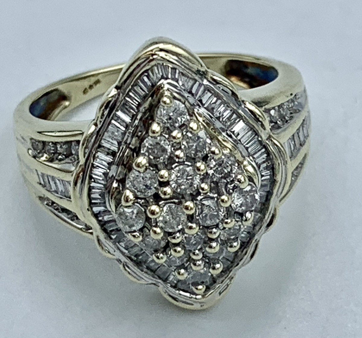 Gent's Diamond Cluster Ring 92 Diamonds 1.84 Carat T.W. 10K Yellow Gold ...