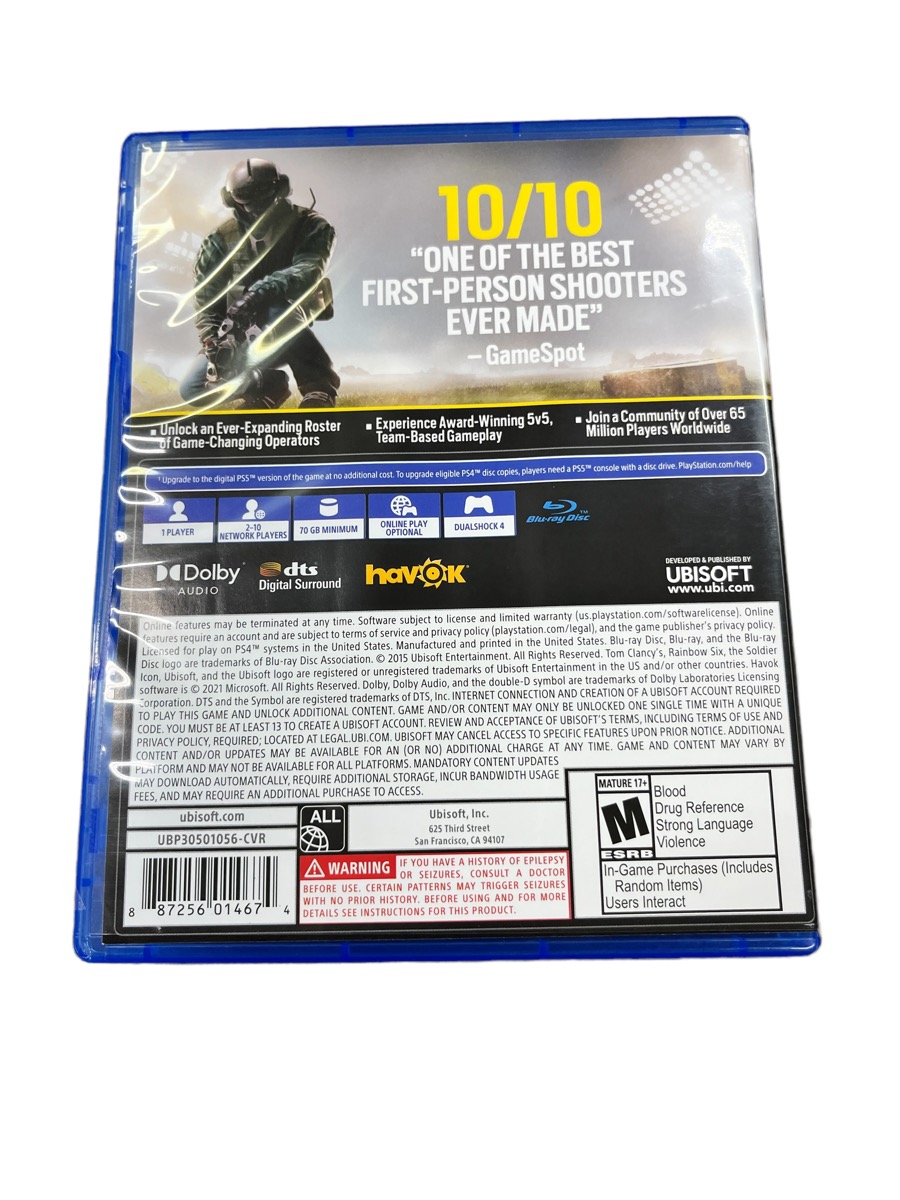 SONY TOM CLANCY'S RAINBOW SIX SIEGE PS4 Good Buya