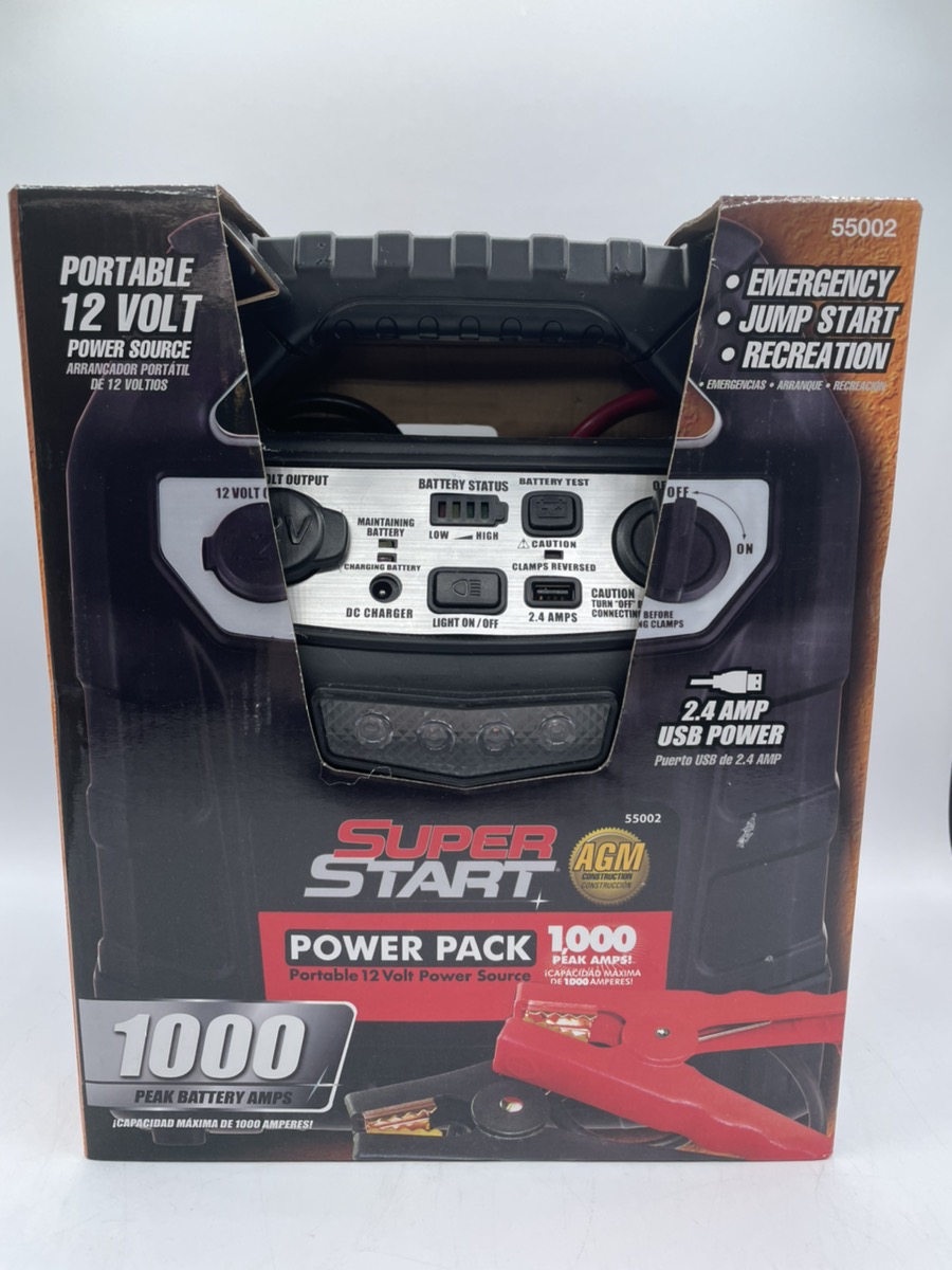 New Super Start 55002 Power Pack Portable 12V Power Source JUMP STARTER