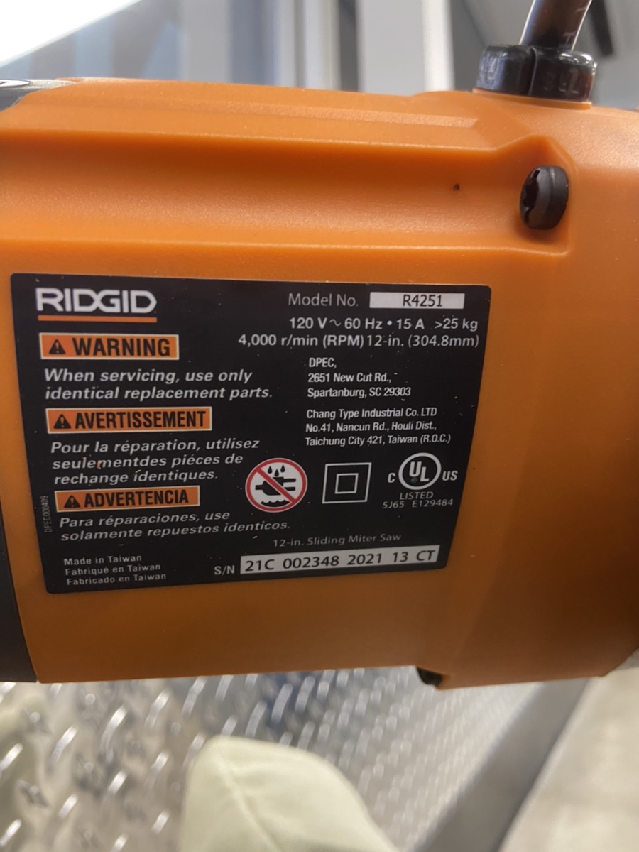 RIDGID TOOLS R4251 BEVEL SLIDING Like New Buya