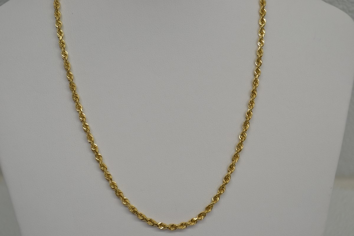20" Gold 3.4mm Rope Chain 10K Yellow Gold 18.7g Preowned First Coast