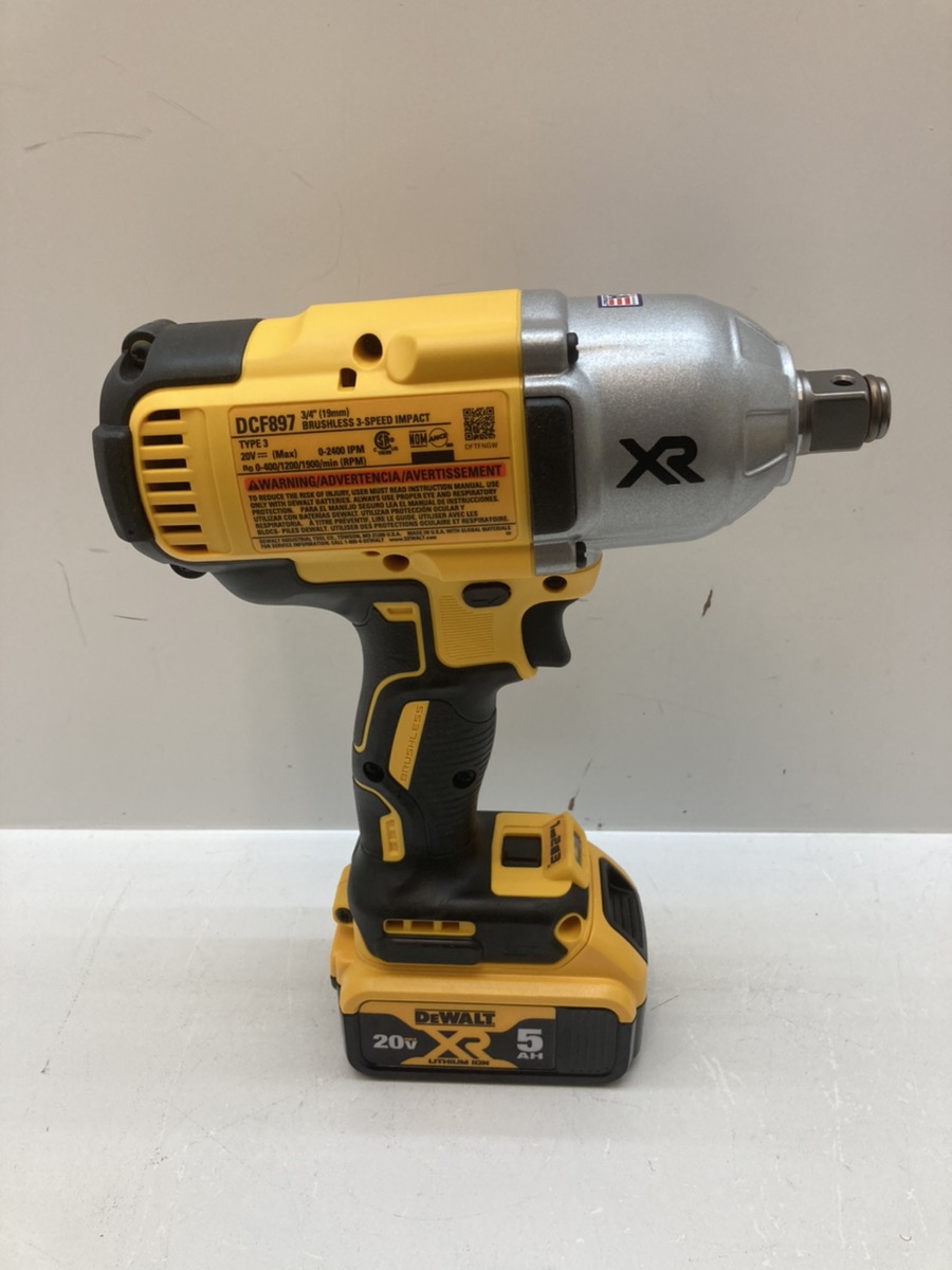 Dewalt DCF897P2 20V Brushless High Torque 3/4" Impact Wrench Kit w/ (2