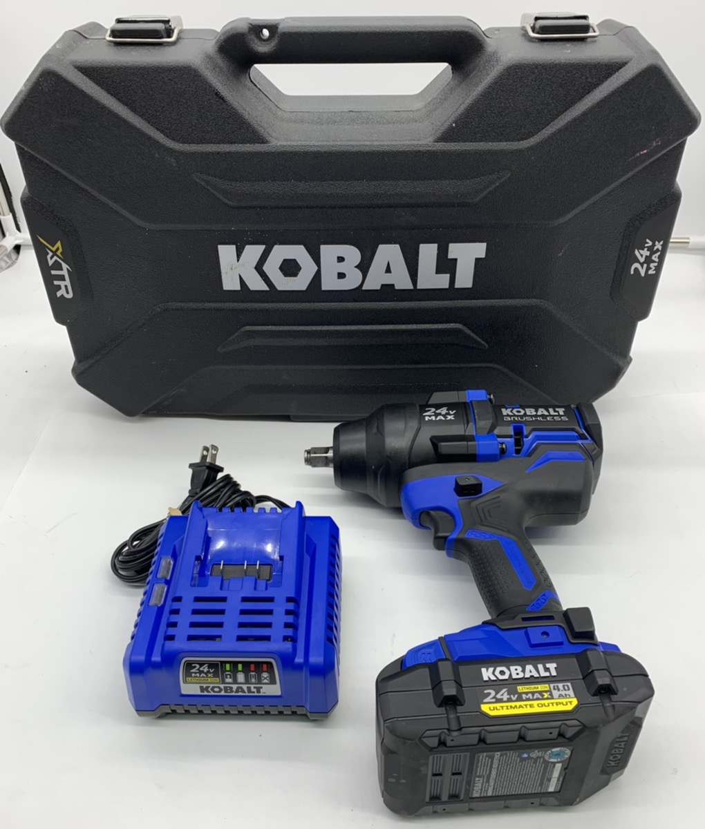 Kobalt Tools Kxiw 124b 03 24v 1 2 Electric Impact Wrench Kit W Case
