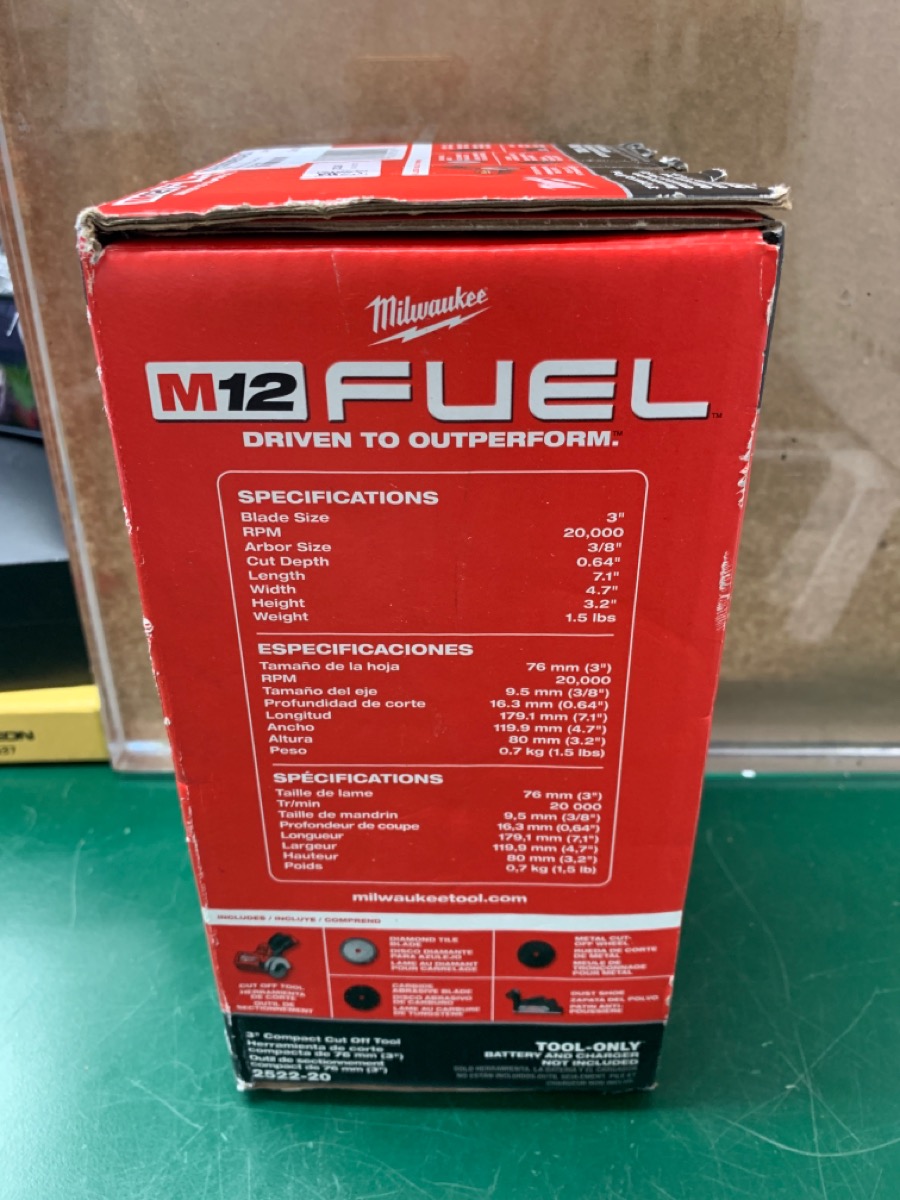 Milwaukee 252220 M12 FUEL 3" Compact Cut Off Tool (Tool Only) Brand