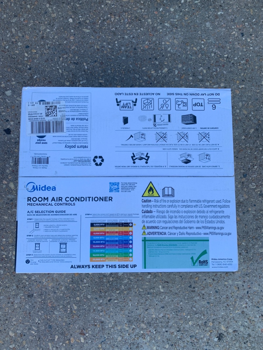 Midea 5,000 BTU 115V Window Air Conditioner, Black, MAW05M1WBL *LOCAL