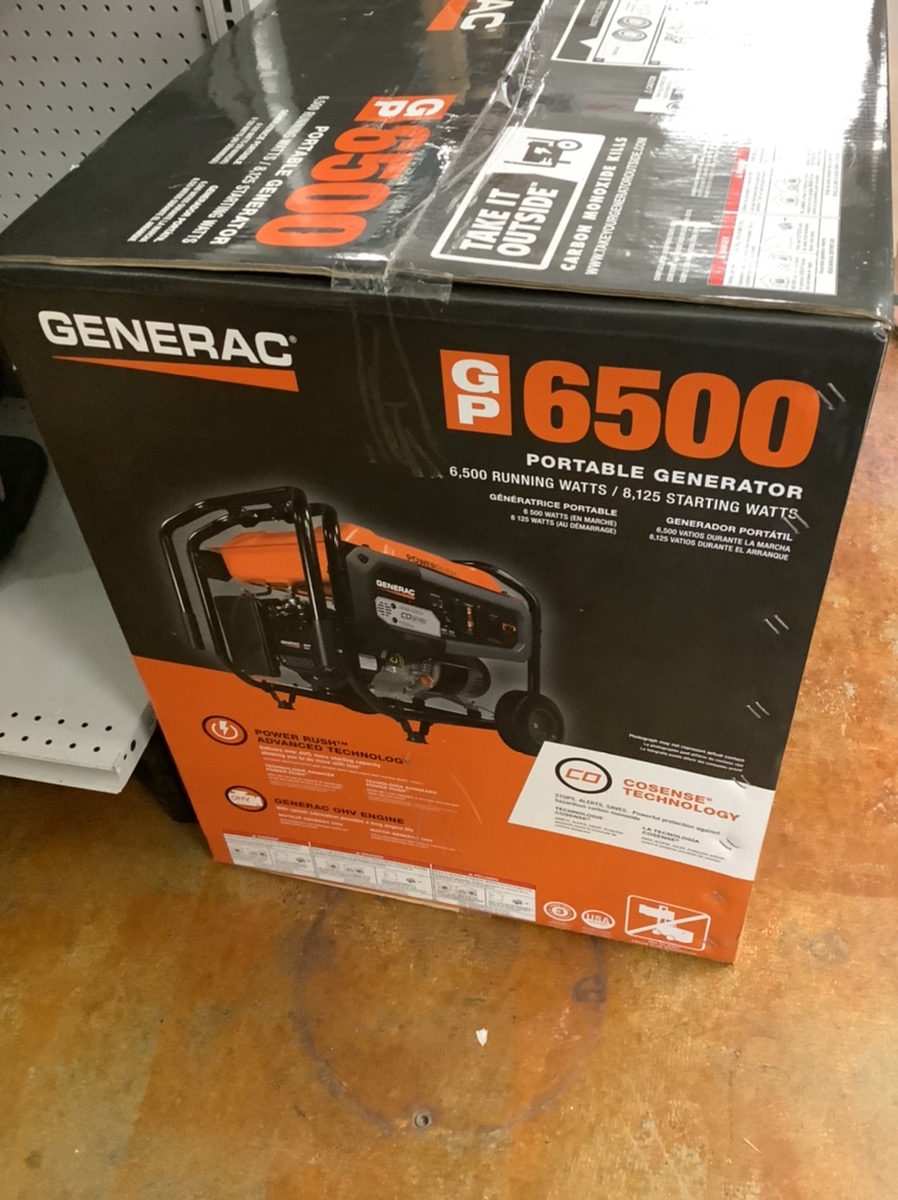 GENERAC GP SERIES 6500 49ST PORTABLE GENERATOR (AEE-TKW) Brand New ...