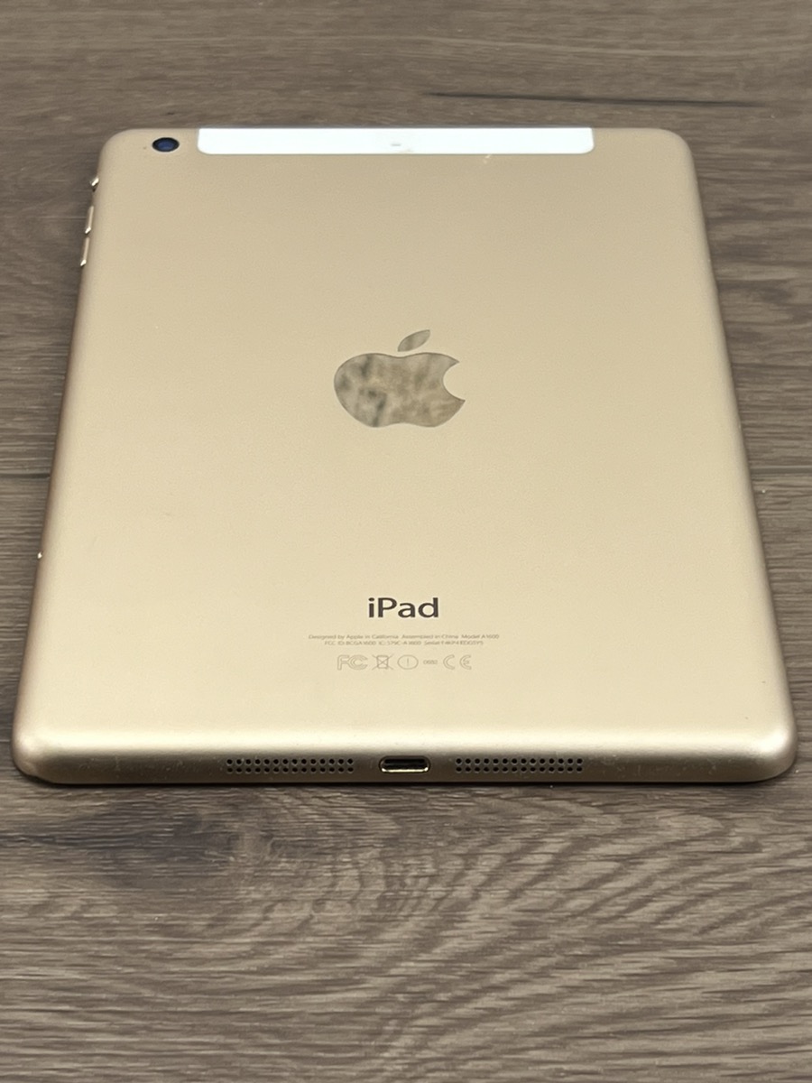 APPLE IPAD MINI 3 A1600 mh0a2ll/a 64GB WIFI+CELLULAR NO CHARGER GOLD ...