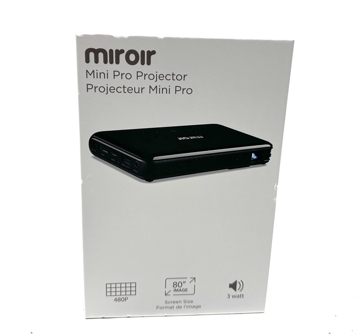 Miroir Mini Pro Projector 80" Image Size/480p/200 Lumens Model M190