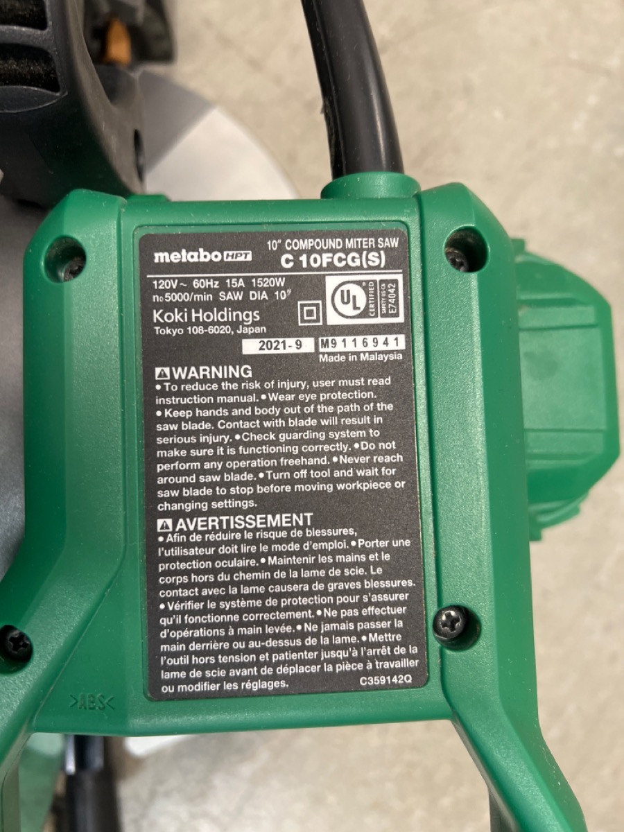 METABO HPT C10FCG. MITER SAW. Good Buya