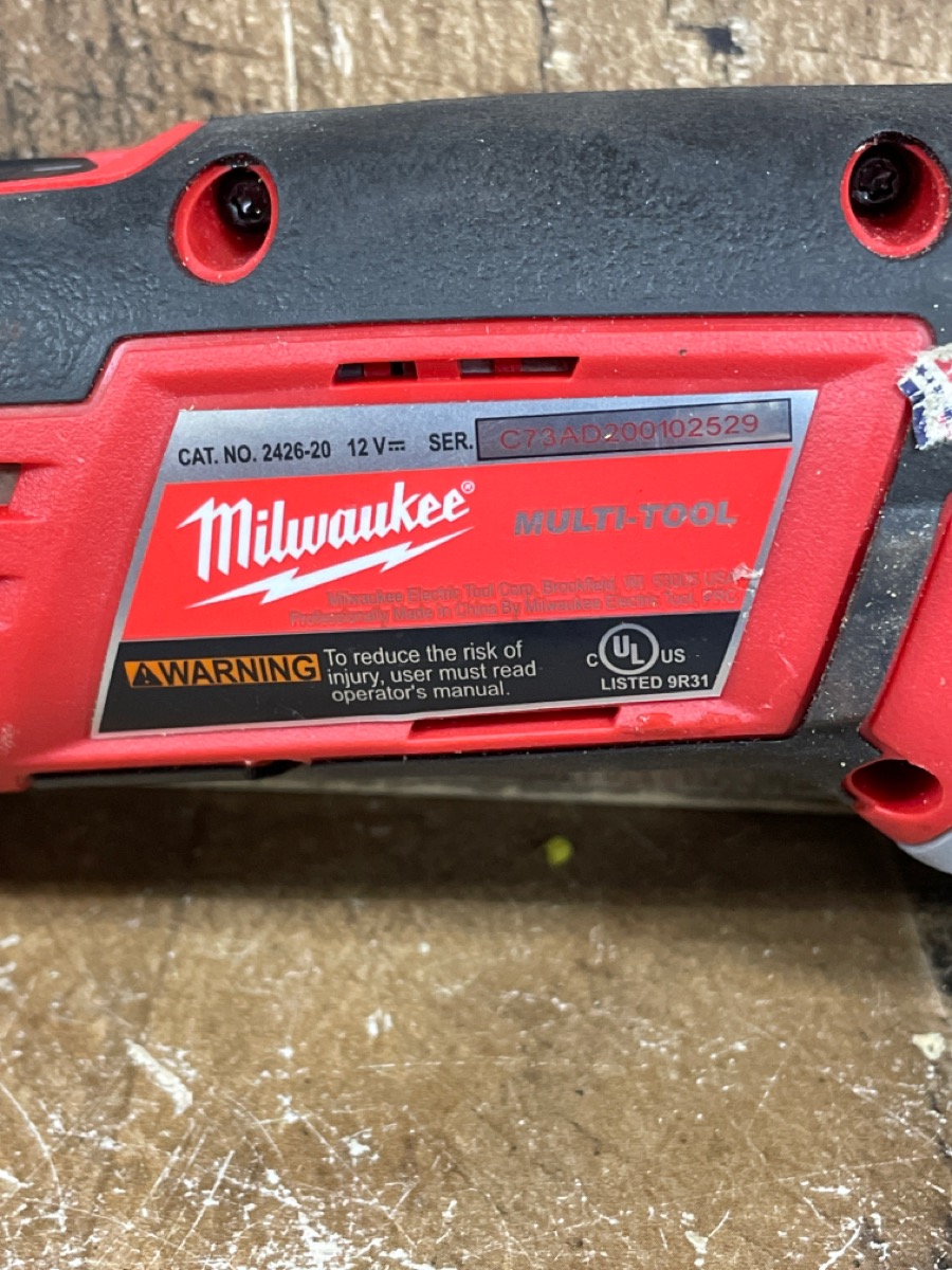 MILWAUKEE 2426-20 M12 12V LITHIUM-ION CORDLESS OSCILLATING MULTI-TOOL ...